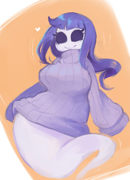 breasts clothed clothing female ghost_tail hair heart_symbol looking_at_viewer not_furry purple_hair simple_background smile solo sweater topwear eerieviolet ghost spirit 2016