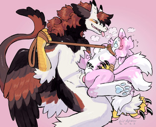 2_tails 4_toes abdominal_bulge animal_genitalia animal_penis anthro anthro_on_anthro anthro_penetrated anthro_penetrating anthro_penetrating_anthro belly black_body black_claws black_feathers black_inner_ear black_tail_tip blue_nose blue_pawpads blush blush_lines breasts brown_body brown_collar brown_ears brown_feathers brown_tail claws collar countershade_fur countershading dipstick_tail duo ear_tuft feathers feet female female_penetrated fur genitals hair hair_over_eyes horn interspecies larger_male leash leash_pull looking_at_another male male/female male_penetrating male_penetrating_female markings monotone_hair multi_tail multicolored_body multicolored_feathers multicolored_hair multicolored_horn multicolored_tail multicolored_wings nude open_mouth open_smile orgasm pawpads penetration penile penile_penetration penis penis_in_vagina pink_background pink_hair pink_nose pink_pawpads pink_penis pink_tail pink_tongue pubic_tattoo red_body red_eyes red_feathers red_hair red_tail sex side_view simple_background size_difference smaller_female smile tail tail_markings tail_tuft talons tattoo text toe_claws toes tongue tongue_out tuft two_tone_hair two_tone_horn vaginal vaginal_penetration white_belly white_body white_breasts white_countershading white_face white_tail wings yellow_talons birdpaw_(artist) mythology fursona_(birdpaw) rune_(bigbootyfox69) canid canine dragon feathered_dragon feathered_scalie fox furred_dragon furred_scalie mammal mythological_creature mythological_scalie scalie 2022 artist_name digital_media_(artwork) hi_res