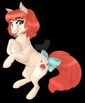 cutie_mark eyelashes female feral fur glistening glistening_eyes green_eyes hair looking_at_viewer open_mouth open_smile red_hair red_tail side_view simple_background smile solo tail tan_body tan_fur transparent_background milk-jug hasbro my_little_pony equid equine horse mammal pony alpha_channel