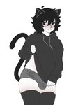 ahoge black_clothing black_ears black_hair black_hoodie black_legwear black_thigh_highs black_topwear blush bodily_fluids boxers_(clothing) bulge cat_tail clothed clothing clothing_lift cum cum_in_clothing cum_in_underwear cum_through_clothing cum_through_underwear detailed_bulge femboy genital_fluids genital_outline hair hoodie hoodie_lift legwear long_tail male penis_outline solo tail thick_thighs thigh_highs topwear underwear wet wet_clothing wet_underwear white_body white_skin bro_aniki doomer_(bro_aniki) doomer_boy animal_humanoid cat_humanoid felid felid_humanoid feline feline_humanoid humanoid mammal mammal_humanoid 2025 absurd_res hi_res