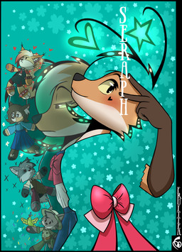 5_fingers accessory anime_style anklet antennae_(anatomy) anthro apron armor blue_bottomwear blue_clothing blue_skirt bottomwear bracelet cheek_markings chibi clothing dipstick_ears ear_markings ear_piercing ear_ring eyebrows eyelashes facial_markings female femboy feral fingers flower fur gesture gloves_(marking) glowing glowing_eyes green_bottomwear green_clothing green_pants grey_inner_ear_fluff group hair hand_gesture handwear head_markings head_tuft headgear heart_symbol helmet inner_ear_fluff jewelry legband male markings movie_poster multicolored_body multicolored_ears multicolored_fur orange_body orange_fur pants piercing pith_helmet plant plushie red_bottomwear red_bow red_clothing red_pants ring_piercing safari_shirt side_view skirt spiked_anklet spiked_bracelet spiked_legband spikes star text topwear tuft v_sign zookeeper fruittea paprika_(movie) azazel_(fruittea) bastien_(fruittea) bethany_(fruittea) bianca_(fruittea) karma_(fruittea) seraph_(fruittea) ara_(genus) avian bird canid canine canis cervine deer fox macaw mammal military_macaw neotropical_parrot parrot sika_deer true_parrot wolf 2026 absurd_res artist_name colored digital_drawing_(artwork) digital_media_(artwork) hi_res portrait signature