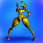 anthro beak big_butt butt featureless_chest female machine solo thick_thighs wide_hips passiona_roo epic_games fortnite megg_(fortnite) anatid anseriform avian bird chicken duck galliform gallus_(genus) humanoid hybrid phasianid robot 1:1 hi_res