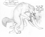 arania archived_source bestiality canid canine canis clothing duo english_text female female_on_feral feral graphite_(artwork) greyscale human human_on_feral interspecies male male/female male_on_human mammal monochrome nipples pencil_(artwork) revenge sex side_view tail text traditional_media_(artwork) transformation transformation_through_sex translucent translucent_clothing translucent_topwear wolf