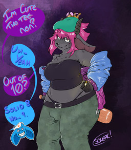 baseball_bat bat_(object) cigarette clothing female hair jacket pink_hair tight_clothing topwear visible_underwear space_station_14 bovid caprine lizard mammal mouse murid murine reptile rodent scalie sheep absurd_res hi_res
