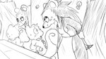 16:9 2023 animal_crossing anthro apron apron_only aroused blush bodily_fluids breasts breath clothing digital_drawing_(artwork) digital_media_(artwork) dragonweirdo duo eulipotyphlan female fitting_room greyscale hedgehog hi_res imminent_sex male mammal marshal_(animal_crossing) mirror mirror_reflection monochrome nintendo open_mouth panting reflection rodent sable_able sciurid side_boob sketch story story_in_description sweat sweatdrop tail tree_squirrel widescreen