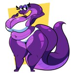 anthro belly big_breasts bra breasts clothed clothed_anthro clothed_female clothing countershading eyelashes eyewear female female_anthro fingers forked_tongue glasses glistening_eyelids huge_breasts looking_aside navel non-mammal_breasts panties pink_tongue purple_body purple_countershading purple_scales purple_skin scales simple_background slightly_chubby slightly_chubby_anthro slightly_chubby_female solo standing tail thick_eyelashes thick_tail tongue tongue_out underwear underwear_only wearing_glasses white_bra white_clothing white_panties white_underwear squeezysquisher reptile scalie snake 1:1 2024 digital_drawing_(artwork) digital_media_(artwork) full-length_portrait hi_res portrait