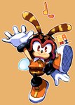 5_fingers anthro clothing fingers footwear gloves handwear male simple_background smile solo wings sanikink sega sonic_the_hedgehog_(series) charmy_bee arthropod bee hymenopteran insect 2021 signature