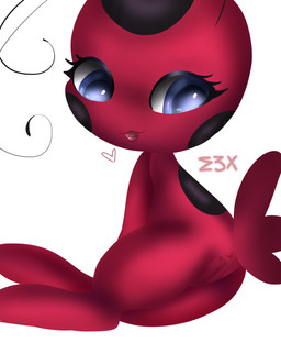 anthro female solo esinaxxx miraculous_ladybug tikki_(miraculous_ladybug) kwami absurd_res hi_res