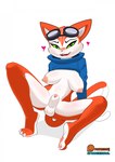 animal_genitalia anthro balls bite bottomless breast_bite breast_play breasts clothed clothing feet fur genitals gynomorph intersex looking_at_viewer navel nipples orange_body orange_fur penis penis_tip pose sheath simple_background smile solo spread_legs spreading sweatshirt toes spoogiehowl blinx_the_time_sweeper microsoft xbox_game_studios felid feline mammal 2025 absurd_res digital_drawing_(artwork) digital_media_(artwork) digital_painting_(artwork) full-length_portrait hi_res painting_(artwork) pinup portrait