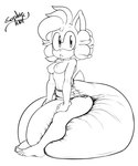 anthro big_diaper breasts diaper excessive_feces feces feet female huge_diaper hyper hyper_feces hyper_soiling looking_at_viewer sitting sitting_on_diaper soiling solo tail sophiepoof sophie_(argento) eulipotyphlan hedgehog mammal monochrome