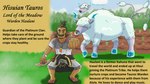 duo feral guardian ice information male pattern_background plant simple_background text tribe profwolfang fakemon nintendo pokemon fan_character kahuna pokemon_trainer bovid bovine cattle human mammal regional_form_(fakemon) 16:9 absurd_res english_text hi_res model_sheet widescreen ancestor_and_descendant_(lore)