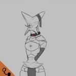 bdsm bondage bottomwear bound clothing collar eyeless female grey_background loincloth not_furry piercing simple_background solo standing submissive submissive_female tongue unknown_artist paradox_interactive stellaris alien arthropoid_(stellaris) arthropoid_9 monster 1:1 hi_res monochrome