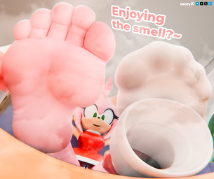 5_toes anthro clothed clothing duo extreme_size_difference feet feet_up female female_anthro foot_fetish foot_focus foot_on_table foot_play footwear furniture humanoid_feet male male/female male_anthro micro musk nano plantigrade size_difference socks soles table toes upskirt coceyx sega sonic_the_hedgehog_(series) amy_rose sonic_the_hedgehog eulipotyphlan hedgehog mammal 3d_(artwork) absurd_res digital_media_(artwork) hi_res