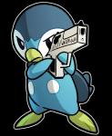 ambiguous_gender angry blue_body blue_eyes gun holding_gun holding_object holding_ranged_weapon holding_weapon outline ranged_weapon simple_background solo standing text transparent_background weapon blitzdrachin conditional_dnp delet_this nintendo pokemon avian bird generation_4_pokemon piplup pokemon_(species) 2018 absurd_res alpha_channel digital_media_(artwork) english_text hi_res icon meme reaction_image