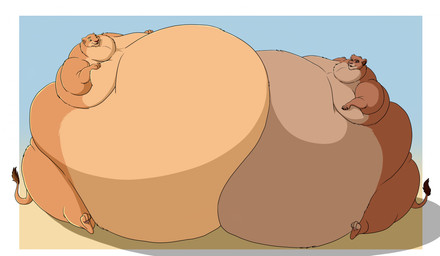 belly belly_press big_belly duo female feral fur huge_belly hyper hyper_belly immobile morbidly_obese morbidly_obese_female morbidly_obese_feral nude obese obese_female obese_feral overweight overweight_female overweight_feral paws sitting tail tail_tuft tuft hectorthewolf disney the_lion_king nala_(the_lion_king) vitani_(the_lion_king) felid lion mammal pantherine 2026 hi_res