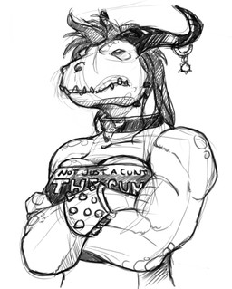 anthro bare_shoulders biped black_horn bone bracelet breasts choker cleavage clothed clothing collar crop_top crossed_arms ear_piercing ear_ring fangs female furgonomic_piercing furgonomics hoop_ear_ring horn horn_piercing jewelry looking_up muscular muscular_anthro muscular_female necklace non-mammal_breasts piercing ring_piercing scales sharp_teeth shirt shirt_logo simple_background skull solo spiked_bracelet spikes standing studded_bracelet studded_jewelry studs teeth topwear white_background troy bazura reptile scalie 2009 black_and_white digital_drawing_(artwork) digital_media_(artwork) half-length_portrait monochrome portrait sketch