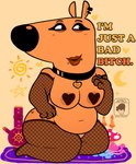 anthro belly big_breasts big_butt breasts butt crossgender female mature_female mtf_crossgender pose solo sticker afro_chan332 my_new_character my_new_character_(phillip-banks) absurd_res hi_res meme pinup