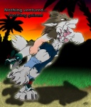 bottomwear california claws clothing footwear fur grass legwear male palm_tree pants paws plant shoes socks solo tail torn_clothing transformation tree catmonkshiro mammal sergal 2012