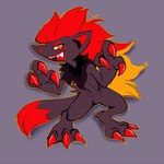 3_fingers ambiguous_gender black_body black_fur chest_tuft claws feral finger_claws fingers fur grey_background mane open_mouth orange_body orange_eyes orange_fur pupils red_body red_fur simple_background slit_pupils solo tail toe_claws tuft puropoly 2024_pokemon_gigaleak beta_pokemon_games nintendo pokemon beta_pokemon_(species) beta_zoroark pokemon_(species)