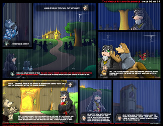 anthro beak bottomwear church clothed clothing dialogue electricity female fire group lightning male neonate praying priest skirt sunset tail text young young_anthro kitsune_youkai asian_mythology banjo-kazooie east_asian_mythology japanese_mythology mythology rareware kazooie avian bear beaver bird breegull canid canine fox gopher jinjo lagomorph leporid mammal murid murine rabbit rat rodent yokai comic english_text