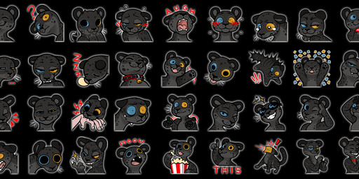 anthro avatars bite chat collar doubt emotes emoticons female feral food howl humor laugh meow nervous petting popcorn silly smile smirk solo suspicious tired fetishame felid jaguar mammal pantherine icon