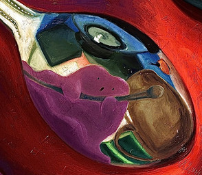 ambiguous_gender cutlery holding_object kitchen_utensils looking_at_reflection open_mouth purple_body reflection solo spoon tools gyuragyura nintendo pokemon ditto_(pokemon) generation_1_pokemon goo_creature pokemon_(species) 2025