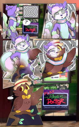 anthro beak bow_tie brainwashing branch cardboard cardboard_cutout clothing electronics ellipsis feral hat hat_band headgear headwear hypnosis identity_death impact_lines inanimate_transformation lgbt_pride mind_control monitor motion_lines multicolored_neckwear multicolored_scarf neckwear pride_color_neckwear pride_color_scarf pride_colors question_mark ringed_eyes scarf solo species_transformation spiral standee static tan_hat tan_headwear text transformation transformation_sequence transgender_pride_colors yellow_beak yellow_bow_tie mkiiiconvertible 7th_beat_games nintendo pokemon rhythm_doctor owl_(rhythm_doctor) willow_(willowpoke) avian bird generation_1_pokemon owl pokemon_(species) vulpix 5:8 absurd_res comic english_text hi_res sequence nonbinary_(lore) trans_(lore)