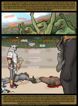 anal anal_penetration anthro arena areola audience belly_riding blood bodily_fluids bound bound_together breasts casual_sex cheering crowd death deep_penetration dialogue erection fannypacking female foreskin fucked_silly genitals gladiator group half-closed_eyes large_penetration larger_male male male/female muscular muscular_male narrowed_eyes pectoral_bulge penetration penile penile_penetration penis questionable_consent restrained restraints scar sex size_difference smaller_female smaller_penetrated snuff text warrior pickle_juice fantasy_tails_nsfw copper_(pickle_juice) jazerango_(pickle_juice) avian bird blue_jay bovid bovine canid canine cattle corvid felid jay_(bird) mammal mouse murid murine new_world_jay oscine pantherine passerine rodent tiger absurd_res english_text hi_res url