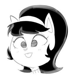 accessory anthro big_eyes big_iris blep blush blush_lines clothed clothing dark_hair eyebrows eyelashes female hair hair_accessory hairband iris mouth_closed no_pupils pointy_ears prick_ears short_hair small_nose solo sweater thin_eyebrows three-quarter_view tongue tongue_out topwear turtleneck dbaru nickelodeon t.u.f.f._puppy kitty_katswell domestic_cat felid feline felis mammal 2024 black_and_white digital_drawing_(artwork) digital_media_(artwork) headshot_portrait monochrome portrait