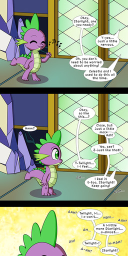 blood bodily_fluids dialogue feathered_wings feathers female group horn loose_feather male nosebleed purple_body purple_feathers quill scroll suggestive tail text wings deusexequus friendship_is_magic hasbro my_little_pony mythology spike_(mlp) starlight_glimmer_(mlp) twilight_sparkle_(mlp) dragon equid equine mammal mythological_creature mythological_equine mythological_scalie scalie unicorn winged_unicorn 2016 comic digital_media_(artwork) english_text hi_res
