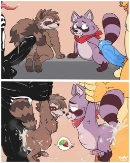 abdominal_bulge after_sex ahegao anal anal_orgasm anal_penetration anthro anus ass_up backsack balls bell big_penis black_body black_penis blue_penis bodily_fluids brown_body brown_fur butt butt_focus cum cum_drip cum_from_nose cum_in_ass cum_in_nose cum_inflation cum_inside cum_through cumshot dominant dripping duo ejaculation erection feet filled_to_the_brim from_behind_position fucked_silly fur genital_fluids genitals glans group hand_holding hands-free huge_penis inflated_belly inflation kerchief larger_dom looking_at_another looking_pleasured male male/male markings multicolored_body multicolored_fur navel neckerchief neckwear nude orange_body orange_fur orgasm penetration penile penile_penetration penis penis_in_ass penis_size_difference purple_body purple_fur red_kerchief red_neckerchief romantic romantic_couple rumbling_stomach sex sitting size_difference smaller_penetrated soles standing striped_markings striped_tail stripes tail tail_markings vein veiny_penis aloaf_o'bread guardians_of_the_galaxy indigo_park marvel lloydford_l._lion rambley_raccoon rocket_raccoon venom_(marvel) alien felid lion mammal pantherine procyonid raccoon symbiote better_version_at_source colored digital_drawing_(artwork) digital_media_(artwork) hi_res signature
