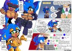 after_transformation anthro big_breasts breasts camel_toe cleavage clothed clothing crossgender dialogue duo ear_piercing ear_ring eyeshadow female lips lipstick makeup male nipples piercing profanity ring_piercing speech_bubble tan_body text thick_lips missphase sega sonic_the_hedgehog_(series) sonic_the_hedgehog english_text hi_res