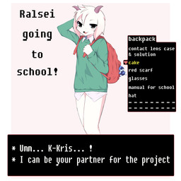 anthro backpack black_eyes blush clothed clothing dialogue floppy_ears fluffy fur green_clothing gui horn kemono male open_mouth solo sweater text tongue topwear white_body white_clothing white_ears white_fur shalti8352 deltarune undertale_(series) lancer_(deltarune) ralsei bovid caprine darkner goat mammal 1:1 2021 digital_media_(artwork) english_text hi_res