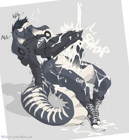 anal anal_orgasm anal_penetration anthro balls black_hair bodily_fluids bottomless bottomless_anthro bottomless_male clenched_teeth clothed clothing converse_shoes cum cumshot ejaculation erection furgonomic_piercing furgonomics genital_fluids genitals hair hands-free hoodie hybrid_genitalia hybrid_penis looking_pleasured male markings masturbation medial_ring orgasm penetration penis piercing prostate prostate_orgasm prostate_stimulation prostate_with_heart skeleton_(marking) skull_(marking) snake_hood snake_hood_piercing solo tail tail_fetish tail_in_ass tail_insertion tail_masturbation tail_play teeth text topwear dullvivid converse aiden_(dullvivid) cobra reptile scalie snake hi_res url