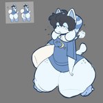 anthro balls big_butt big_penis butt clothed clothing drowsy femboy genitals holding_object male penis solo thick_thighs tired lopsalien undertale undertale_(series) fan_character temmie_(undertale) domestic_cat felid feline felis mammal 1:1