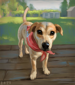 black_nose brown_eyes evergreen_tree feral fur grass greenhouse looking_at_viewer pine_tree plant quadruped solo standing tan_body tan_fur tree vivarium alexpahomov canid canine canis domestic_dog mammal mixed_breed 2021 digital_media_(artwork) digital_painting_(artwork) hi_res painting_(artwork)