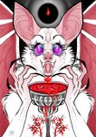 anthro blood bodily_fluids female happy smile smiley_face solo teeth kwakapaint bat mammal hi_res