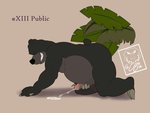 anthro baloo bear camcroc claws disney ejaculation english_text genitals hi_res male mammal masturbation overweight penile penile_masturbation penis public slightly_chubby sloth_bear solo text the_jungle_book ursine