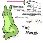 1:1 2_fingers 2_toes acid animal_genitalia cloaca english_text feet feral fingers genitals gills green_body hi_res oc_sheet original_character rain_world shooting_acid sketch skin_flap slugcat solo ted-simp text the_spitter_(ted-simp) toes unusual_anatomy unusual_genitalia videocult