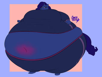 anthro belly belly_expansion big_belly big_breasts big_cheeks blue_body blue_border blue_bottomwear blue_clothing blue_ears blue_horn blue_pants blue_shirt blue_topwear blue_tracksuit blueberry_inflation body_inflation border bottomwear breast_expansion breasts clothing expansion eyelashes female hair horn huge_belly huge_breasts huge_thighs hyper hyper_belly hyper_breasts hyper_inflation hyper_thighs inflation orange_background pants purple_eyes purple_hair purple_tail shirt simple_background solo swelling swollen_cheeks tail thick_thighs thigh_expansion three-quarter_view tight_clothing topwear tracksuit unicorn_horn oveja-tactica friendship_is_magic hasbro my_little_pony rarity_(mlp) equid equine horse mammal pony 2025 colored digital_drawing_(artwork) digital_media_(artwork) flat_colors signature