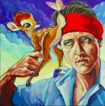 accessory black_nose blue_eyes brown_eyes clothed clothing cloud group headband insect_wings nude parody russian_roulette what wings dave_macdowell bambi_(film) disney the_deer_hunter bambi christopher_walken arthropod butterfly deer human insect lepidopteran mammal mule_deer new_world_deer