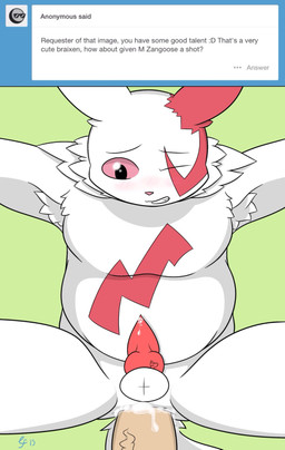 after_sex anal anal_penetration anthro anthro_penetrated armpit_hair ask_blog balls belly biped blush bodily_fluids body_hair clenched_teeth cum cum_in_ass cum_inside cum_on_penis duo erection first_person_view fur genital_fluids genitals green_background human_on_anthro human_penetrating human_penetrating_anthro interspecies knot lying male male/male male_penetrated male_penetrating male_penetrating_male markings nude on_back one_eye_closed orgasm penetration penis pink_sclera pokephilia red_eyes sex simple_background slightly_chubby solo_focus teeth text user_avatar vein white_body white_fur lunasfolly nintendo pokemon tumblr anon generation_3_pokemon human mammal pokemon_(species) zangoose 2015 absurd_res digital_media_(artwork) english_text hi_res