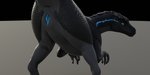 2:1 3d_(artwork) abflisterger absurd_res allosaurid allosaurus anus arched_back biped black_body black_scales blue_anus blue_eyes blue_insides blue_pussy blue_stripes butt clitoris countershading digital_media_(artwork) dinosaur female feral genitals grey_body grey_scales hi_res looking_at_viewer looking_back mouth_closed multicolored_body multicolored_scales nude plump_labia prehistoric_species presenting presenting_anus presenting_hindquarters presenting_pussy pussy raised_tail rear_view reptile scales scalie simple_background solo spread_legs spreading stripes tail theropod two_tone_body two_tone_scales ziina