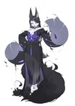 anthro black_clothing black_dress clothing dress female female_anthro fur kemono purple_eyes solo tongue tongue_out white_body white_fur wxyjs1997 canid canine fox mammal absurd_res hi_res