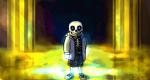 blue_eyes bone bottomwear clothing coat footwear glowing glowing_eyes glowing_hands grin jacket looking_at_viewer not_furry shoes shorts skeleton smile solo topwear holt5 undertale undertale_(series) sans_(undertale) animated_skeleton undead animated short_playtime