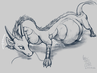 3_fingers 3_toes abdominal_bulge ambiguous_gender ambiguous_pred ambiguous_prey belly big_belly black_text bodily_noises claws countershade_scales countershading extended_sound_effect feet feral feral_pred fingers fur fur_tuft grey_background grey_text half-closed_eyes horn inner_ear_fluff larger_ambiguous larger_feral larger_pred long_body long_tail looking_at_belly looking_back mane motion_lines narrowed_eyes neck_bulge number onomatopoeia oral_vore paws quadruped rumbling_stomach scales semi-anthro side_view simple_background size_difference smaller_ambiguous soft_vore solo sound_effect_variant sound_effects standing tail tail_tuft talons text three-quarter_view toes tuft vore whiskers lunlunfox asian_mythology east_asian_mythology mythology dragon eastern_dragon mythological_creature mythological_scalie scalie 2020 4:3 character_request dated digital_drawing_(artwork) digital_media_(artwork) greyscale hi_res line_art monochrome signature sketch watermark