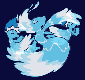 anthro female group trio water soupyg deltarune undertale_(series) miss_mizzle darkner elemental_creature mizzle_(deltarune) water_creature