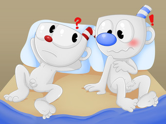 balls bed bedroom duo erection feet for_a_head foreskin furniture genitals grey_body grey_skin humanoid_genitalia humanoid_penis male not_furry nude on_bed paws penis unretracted_foreskin k_vicko cuphead_(game) studio_mdhr cuphead_(character) mugman animate_inanimate humanoid object_head 4:3 absurd_res hi_res brother_(lore) brothers_(lore) sibling_(lore) twins_(lore)