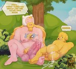 after_sex anthro balls beard big_balls big_penis bodily_fluids chest_tattoo cum cum_in_ass cum_inside cum_on_penis dialogue duo facial_hair genital_fluids genitals male male/male nipples outside penis pubes sweat tattoo text vein mkcrown adventure_time cartoon_network finn_the_human jake_the_dog canid canine canis domestic_dog human mammal 2023 english_text hi_res watermark adopted_(lore) adoptive_brother_(lore) adoptive_brothers_(lore) adoptive_sibling_(lore) brother_(lore) brothers_(lore) pseudo_incest_(lore) sibling_(lore)