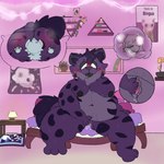 ambiguous_gender anthro bed bedroom belly big_belly big_breasts blush bodily_fluids breaking_bed breasts duo face_in_anus face_in_ass facesitting female female/ambiguous furniture head_in_anus head_in_ass looking_pleasured masturbation multiple_angles obese obese_anthro obese_female overweight overweight_anthro overweight_female sitting_on_another sweat thick_thighs vaginal vaginal_masturbation chocco_milk obsidian_(obsidianyeen) ych_(character) hyena mammal absurd_res hi_res